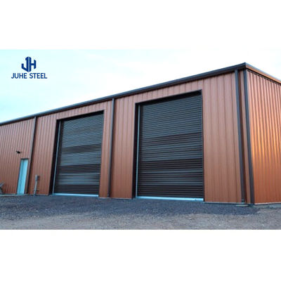Atelier de structure en acier industriel peint avec porte coulissante et conception personnalisable
