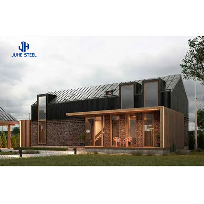 Porte coulissante cadre en acier préfabriqué structure maison kits villa avec fenêtre en alliage d'aluminium