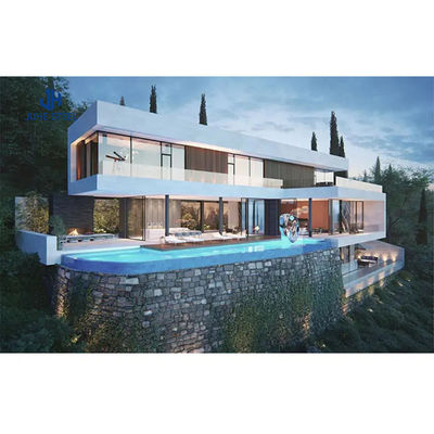 Villa préfabriquée avec sol en carreaux de céramique Hôtel de design moderne Structure en acier léger