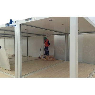 Maison modulaire en conteneurs avec fenêtre en aluminium, design chinois pliable et portable.