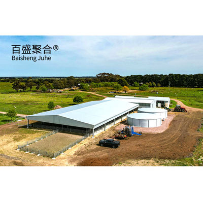 Structure en acier préfabriquée de vitrine en alliage d'aluminium pour élevage de moutons et de chèvres