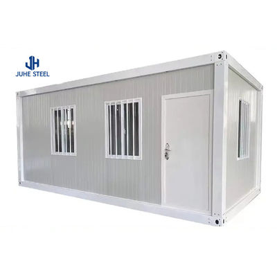 Maison de conteneurs de bureau portable pratique avec fenêtre coulissante en PVC et toit en laine de roche