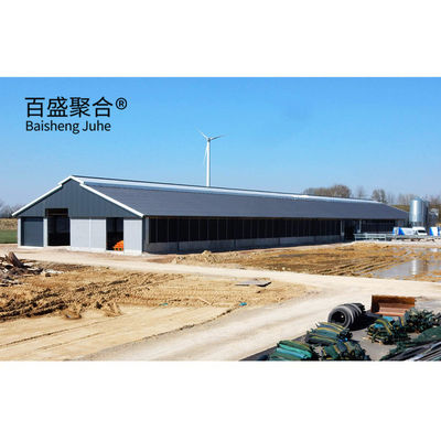 Conception moderne Structure en acier Vache bovine Laiteries Laiteries Ferme Shed Bâtiment avec poutres en acier H poutres