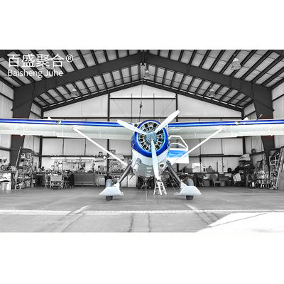 Hangar d'avion préfabriqué avec structure en acier peint et fenêtre en alliage d'aluminium