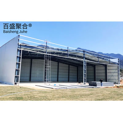 Bâtiment d'atelier de hangar en acier à faible teneur en carbone avec structure en acier préfabriqué multifonctionnelle