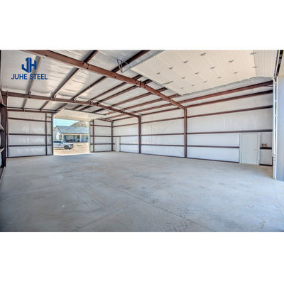 Ateliers de charpente en acier léger Garage préfabriqué avec service de traitement de décoiling