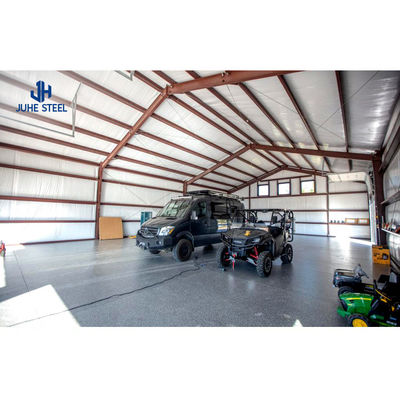 Ateliers de charpente en acier léger Garage préfabriqué avec service de traitement de décoiling