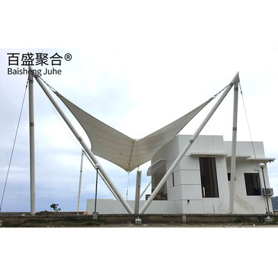 Tissu architectural en PTFE Tente ombrage de cabane Structure de membrane de traction pour le paysage