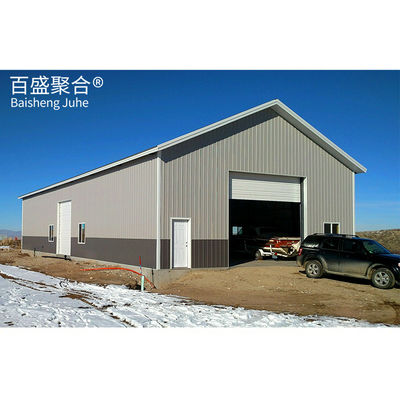 Porte coulissante en acier préfabriqué Garage à deux voitures Bâtiment en métal