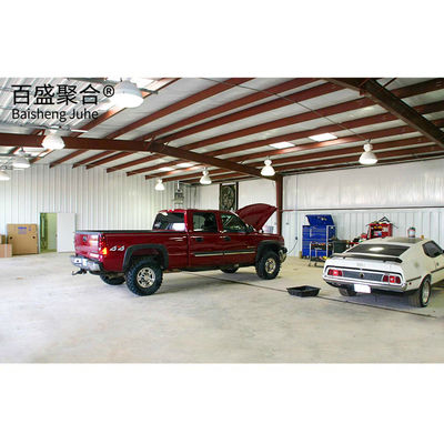Porte coulissante en acier préfabriqué Garage à deux voitures Bâtiment en métal